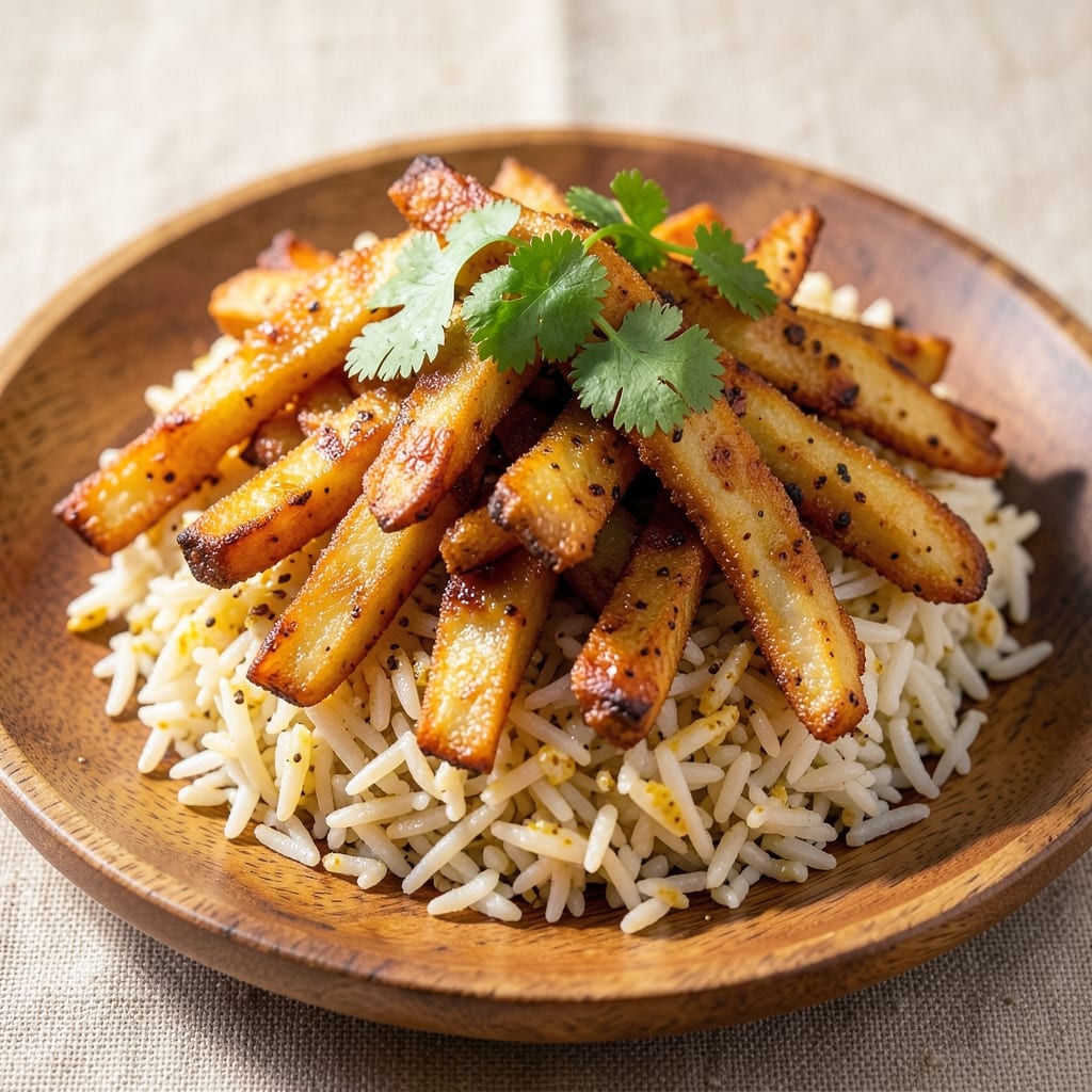Aloo Fry Recipe for Rice: Crispy Gold Potatoes with Tangy Yogurt Twist