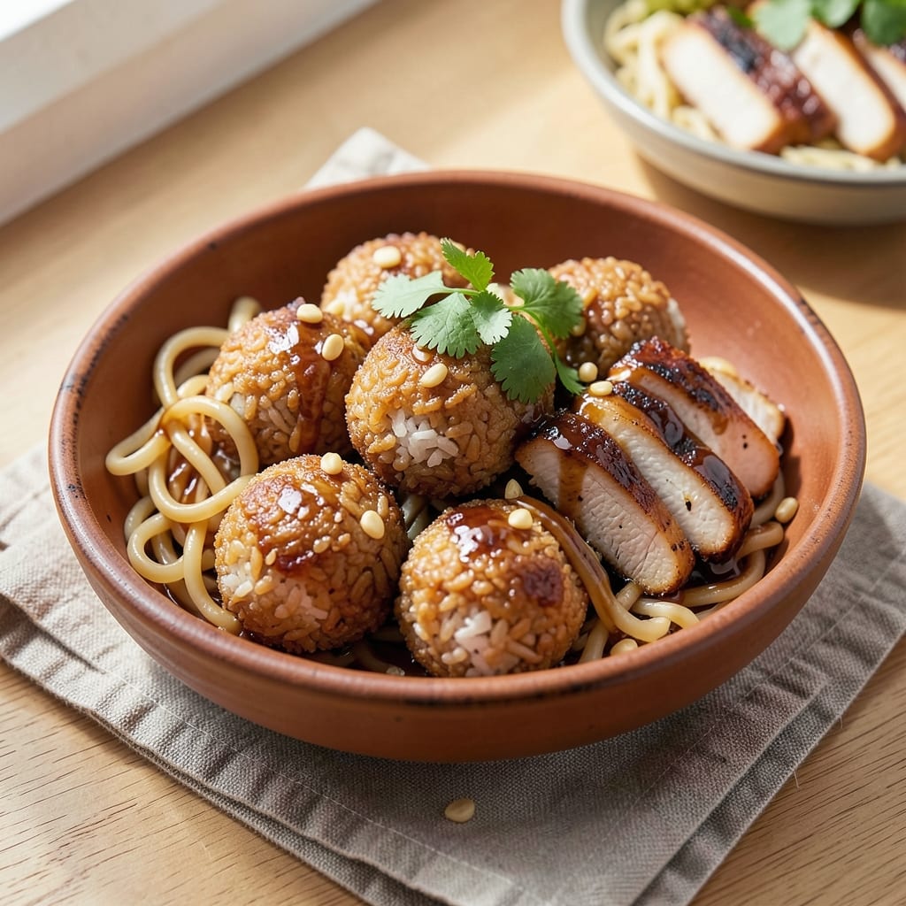 Asian Fried Rice Balls Recipe: Crispy Noodle-Wrapped Bites with Umami Kick