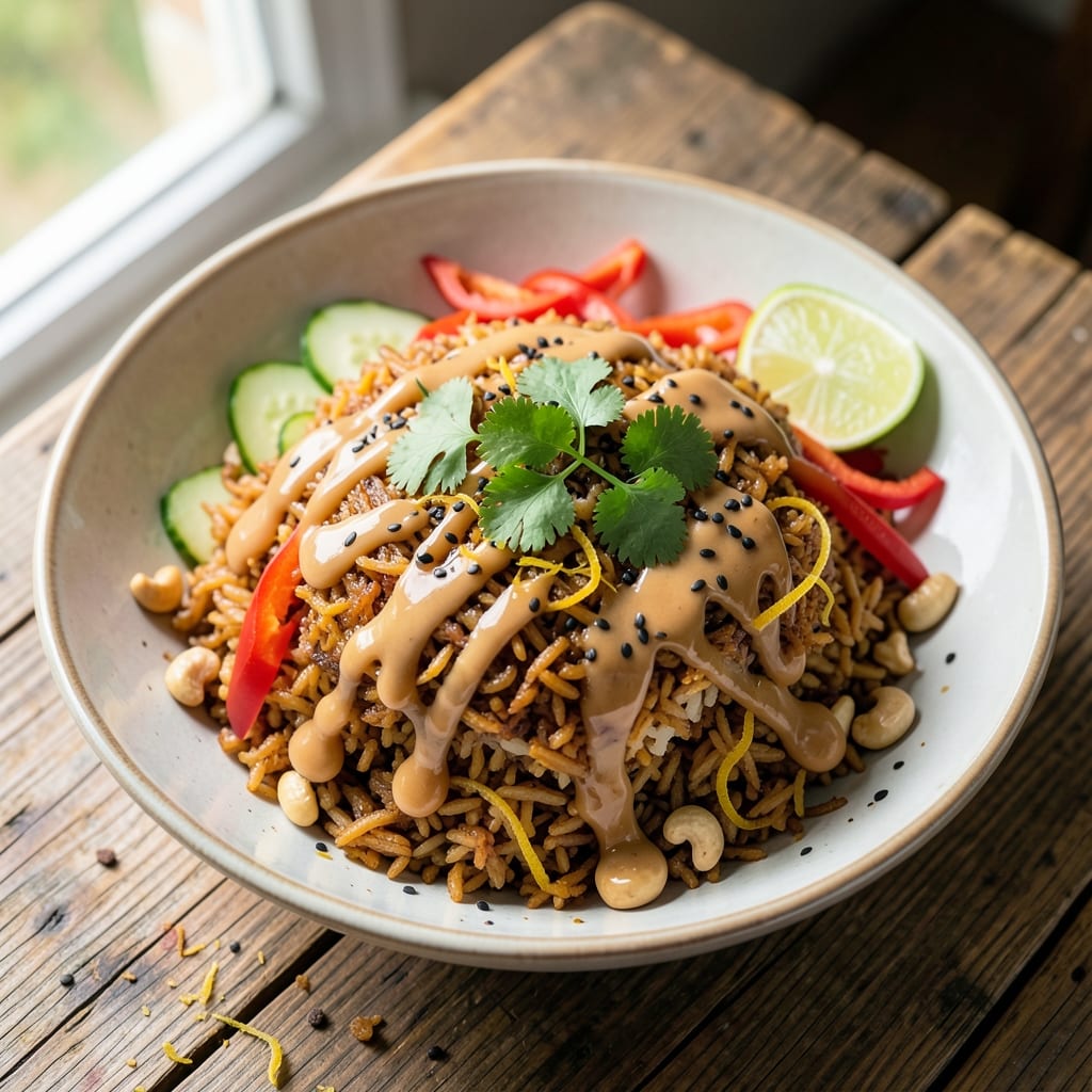 Asian Crispy Rice Salad Recipe: Crunchy Noodles With Tangy Peanut Dressing