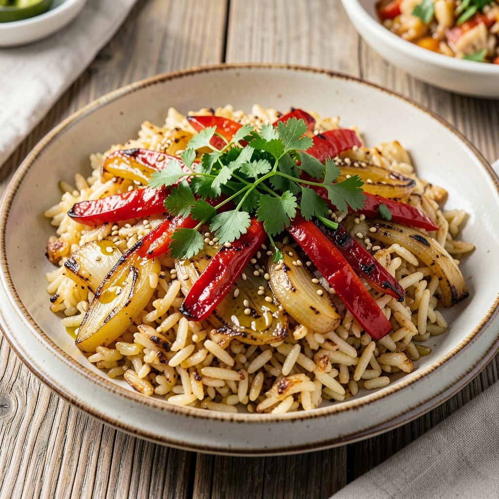 Argentina Rice Recipe: Grilled Chimichurri Rice With Charred Onions