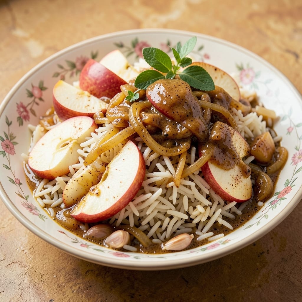 Apple Rice Indian Recipe: Spiced Apple Caramel Pilaf with Fragrant Basmati