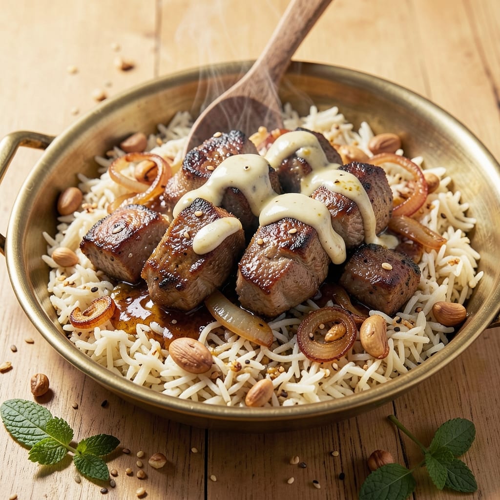 Arabic-Style Rice with Lamb Meat Recipe: Fragrant Saffron and Toasted Spice Fusion