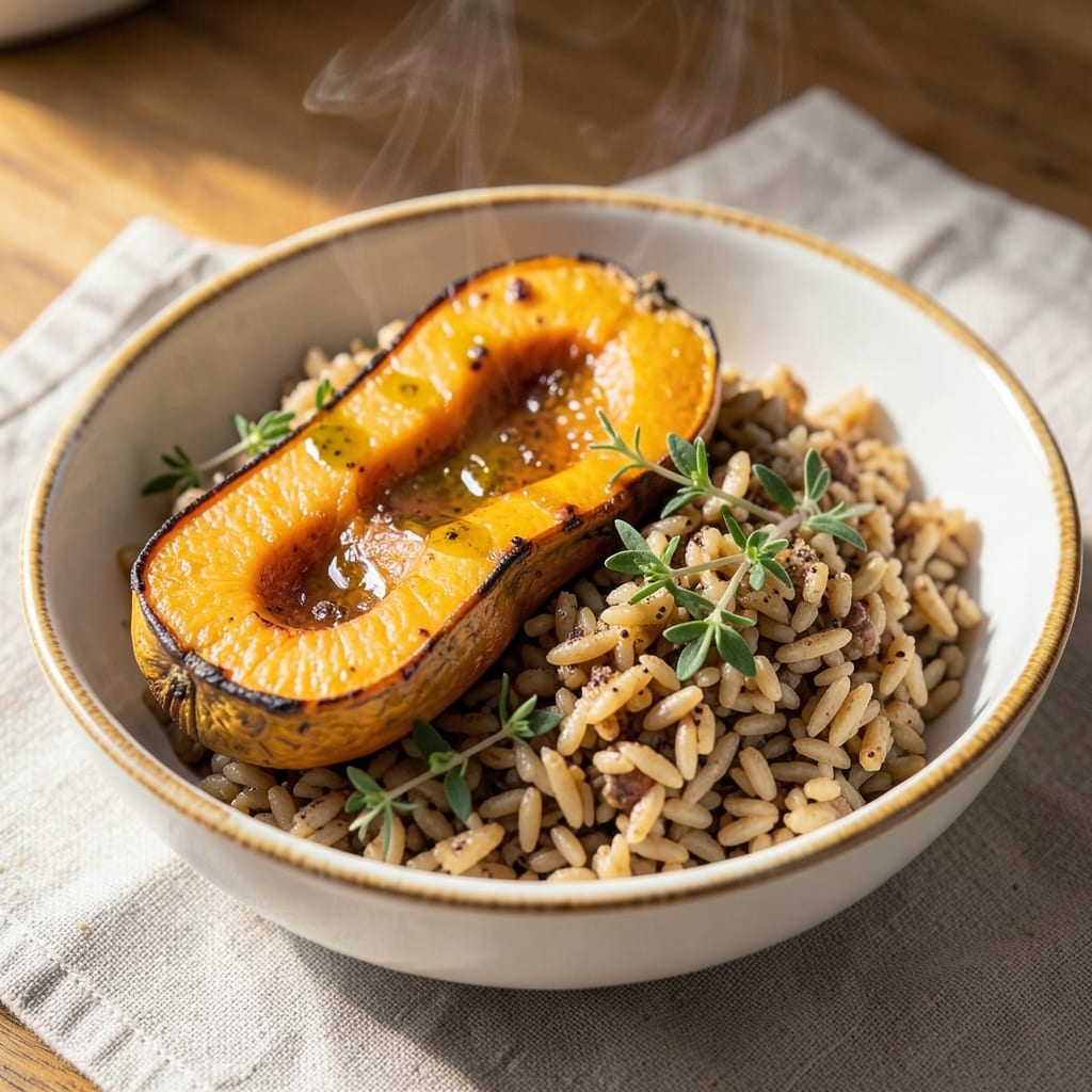 Acorn Squash and Rice Recipe: Caramelized Sweetness Meets Savory Herbs