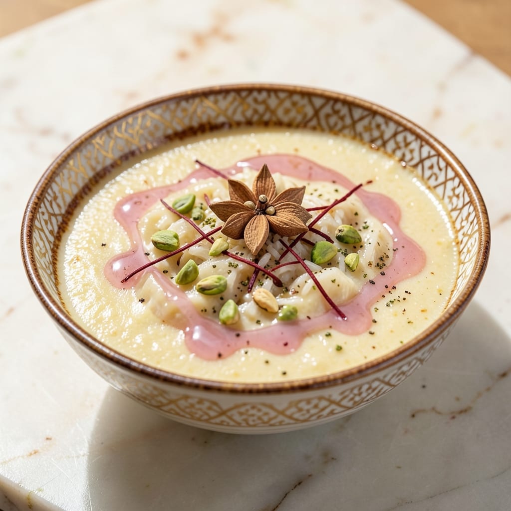 Arabic Rice Pudding Recipe: Rosewater-Scented Creaminess with Toasted Almonds