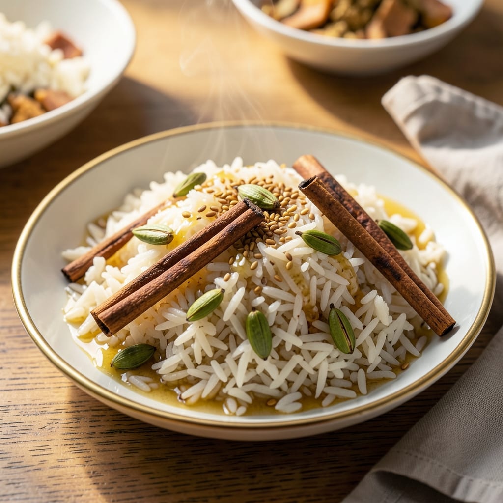 Ancient Rice Recipe: Fragrant Jasmine Basmati With Toasted Spice Crunch