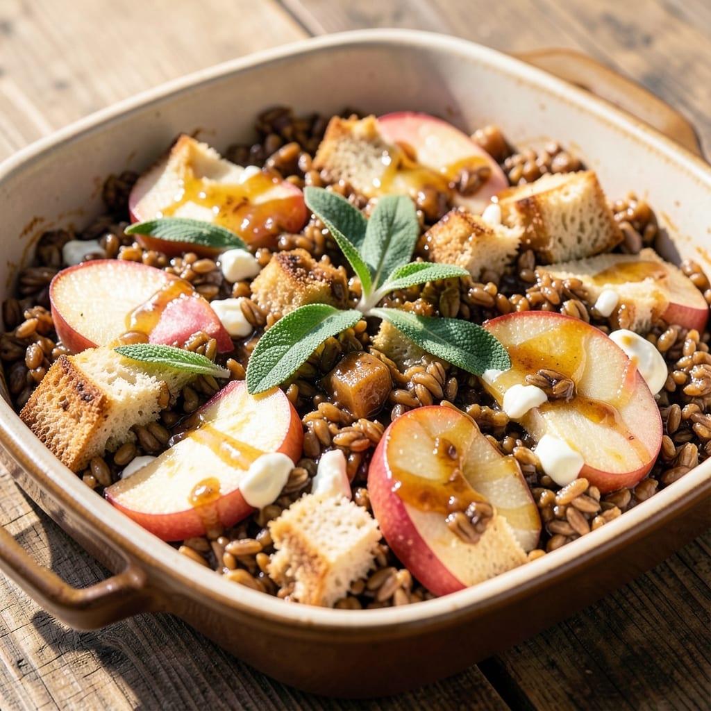 Apple and Wild Rice Stuffing Recipe: Apple-Cider Poached Sweetness with Nutty Crunch