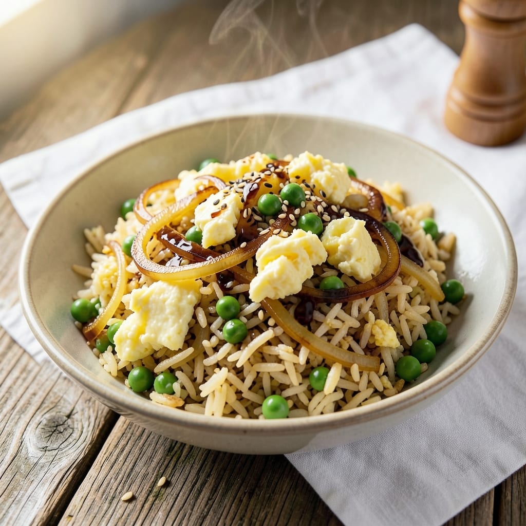 American-Style Fried Rice Recipe: Golden Crispy Eggs and Peas Every Bite
