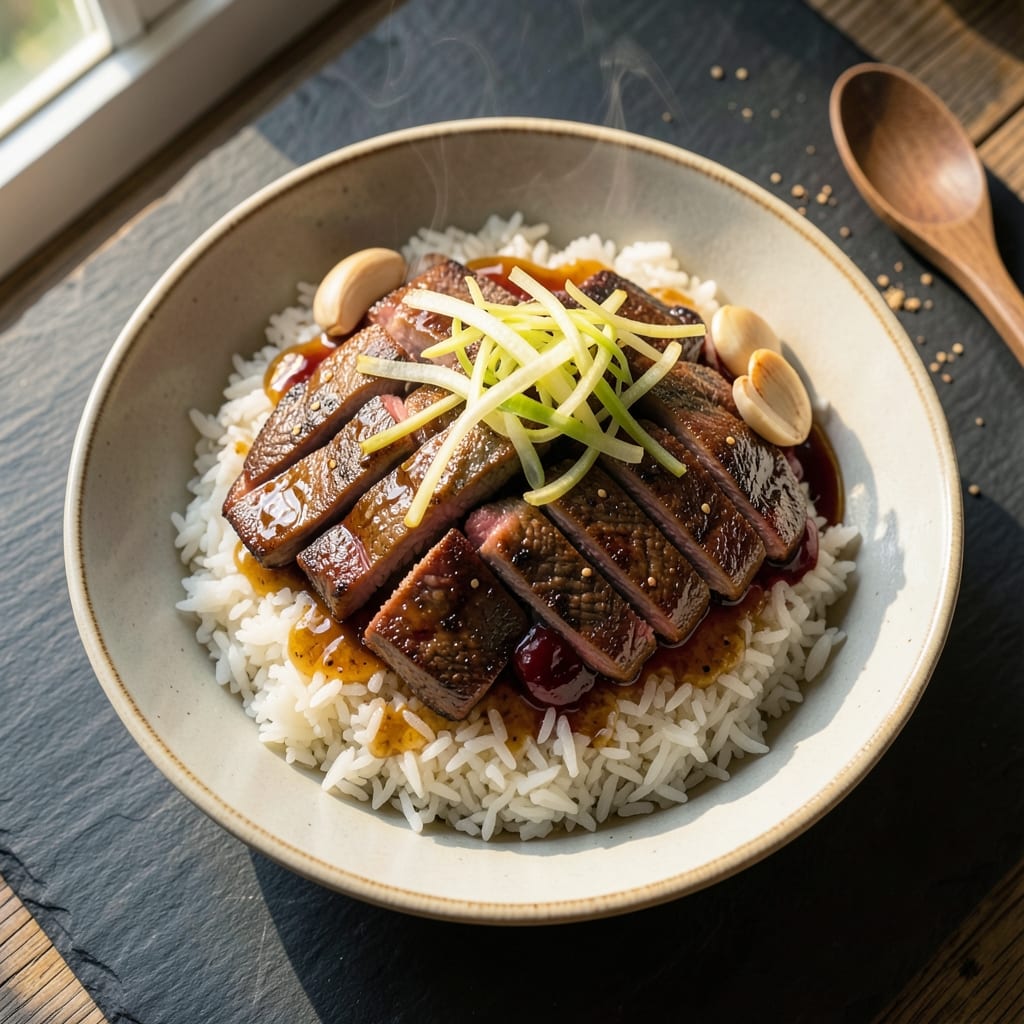 Asian Beef and Rice Bowl Recipe: Wok-Seared Spice Crust with Fragrant Jasmine Rice