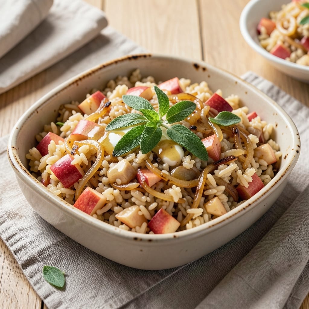 Apple Rice Stuffing Recipe: Spiced Apple and Herbed Crisp-Top Magic