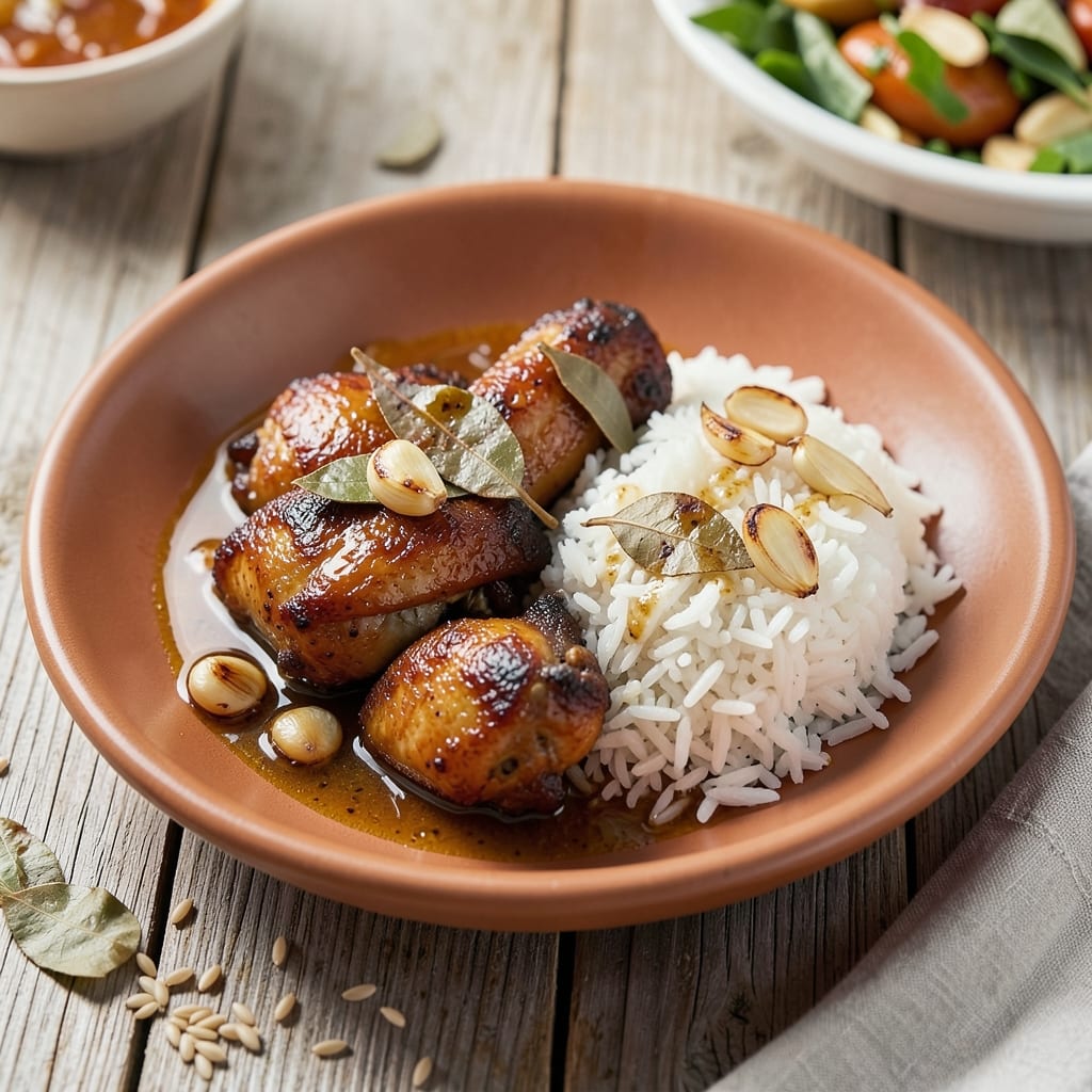 Adobo Rice Filipino Recipe: Vinegar-Braised Rice With Savory Chicken