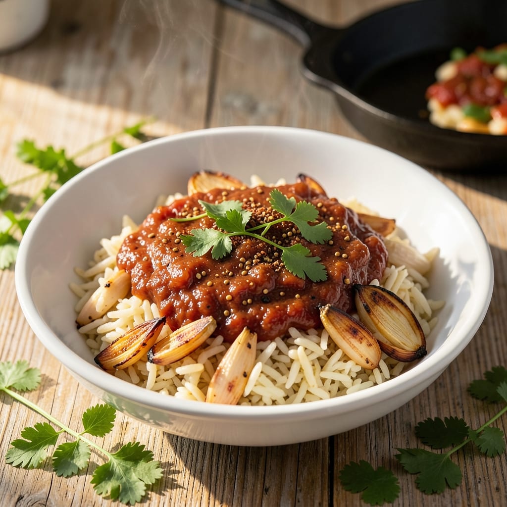 1 Cup Mexican Rice Recipe: Tomato-Cilantro Crisp-Top in 20 Minutes